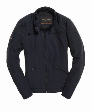 Superdry Premium Crest Racer Férfi Kabát Sötétkék | CIKQJ2567